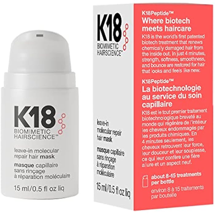 K18 Leave-In Hair Repair Mask, 15ml - Image 1